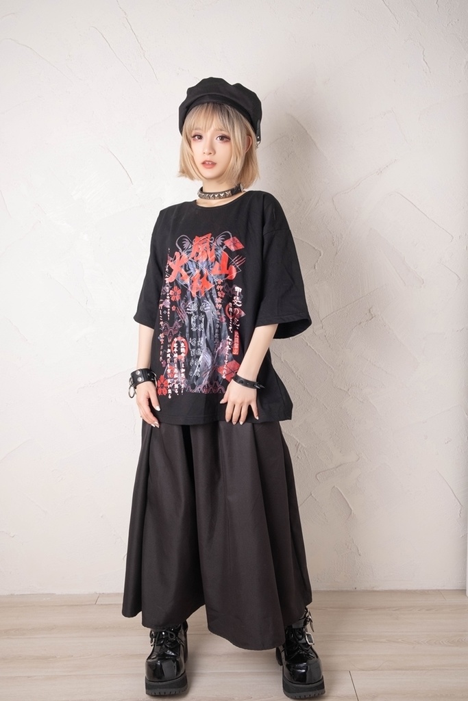 Jillpunkアニメ お宅和風 甲斐の虎 武田信玄 風林火山 旗指物 プリント ゆったり半袖 Tシャツ Oversizeオーバーサイズ オリジナル メンズ レディーズ おしゃれ 男女兼用 ファッション 秋葉系 カッコいい