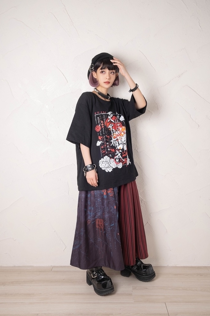 Jillpunkアニメ お宅和風 第六天魔王 織田信長 武将譚 漢字 書道 プリント ゆったり半袖 Tシャツ Oversizeオーバーサイズ オリジナル メンズ レディーズ おしゃれ 男女兼用 ファッション 秋葉系 カッコいい