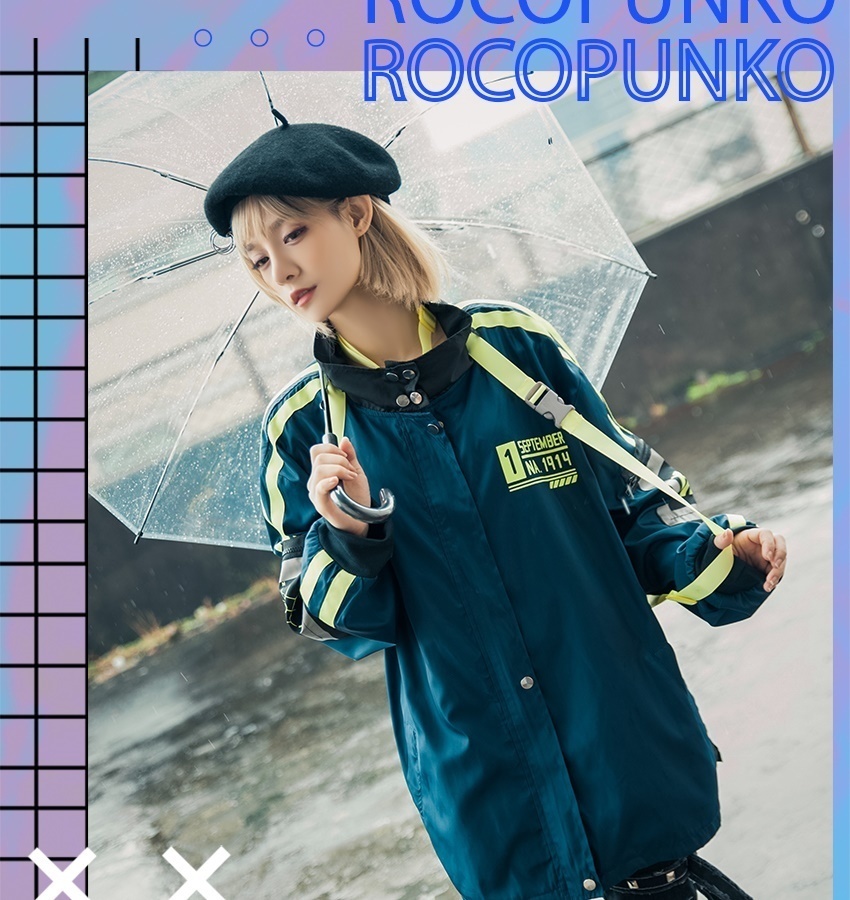 Jillpunkオリジナルお宅アニメ二次コンsoshikiコラボ リョコウバト渡り鳥悲歌羅針盤プリント装着帯ハンティングウィンドウブレーカーゆったりジャケット ユニーセックスメンズ レディー V系 おしゃれ大きいサイズ男女兼用ファッション秋葉系兄系カッコいい