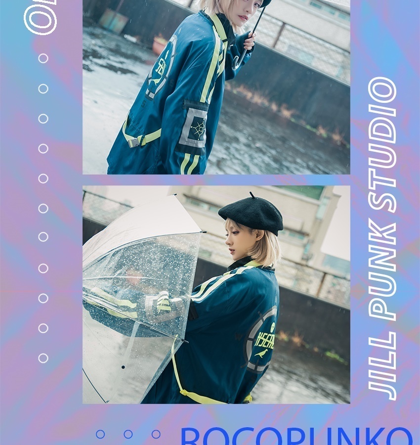 Jillpunkオリジナルお宅アニメ二次コンsoshikiコラボ リョコウバト渡り鳥悲歌羅針盤プリント装着帯ハンティングウィンドウブレーカーゆったりジャケット ユニーセックスメンズ レディー V系 おしゃれ大きいサイズ男女兼用ファッション秋葉系兄系カッコいい