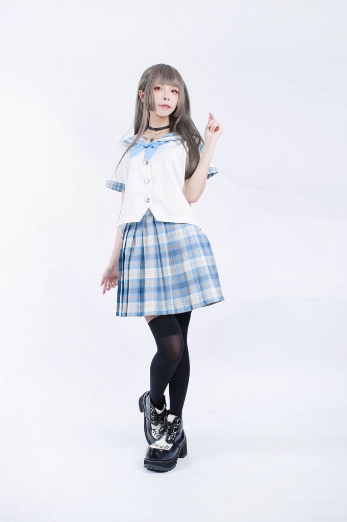 JillpunkオリジナルROCOPUNKO貴族学院王室ロイヤルボタンネックタイ付きクロップド半袖兎耳セーラー水兵服 制服COSPLAYレディースV系 姫系森系ロリータ おしゃれ可愛い萌え