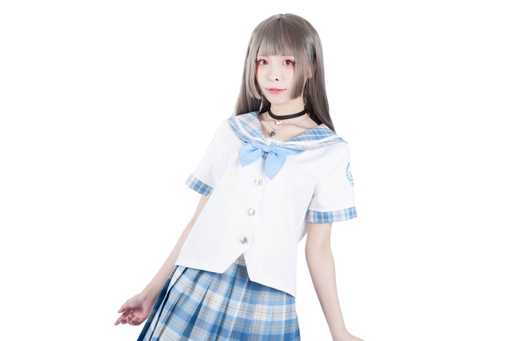 JillpunkオリジナルROCOPUNKO貴族学院王室ロイヤルボタンネックタイ付きクロップド半袖兎耳セーラー水兵服 制服COSPLAYレディースV系 姫系森系ロリータ おしゃれ可愛い萌え