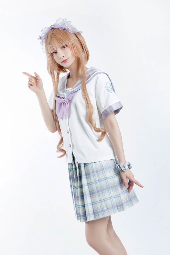 JillpunkオリジナルROCOPUNKO貴族学院王室ロイヤルボタンネックタイ付きクロップド半袖兎耳セーラー水兵服 制服COSPLAYレディースV系 姫系森系ロリータ おしゃれ可愛い萌え