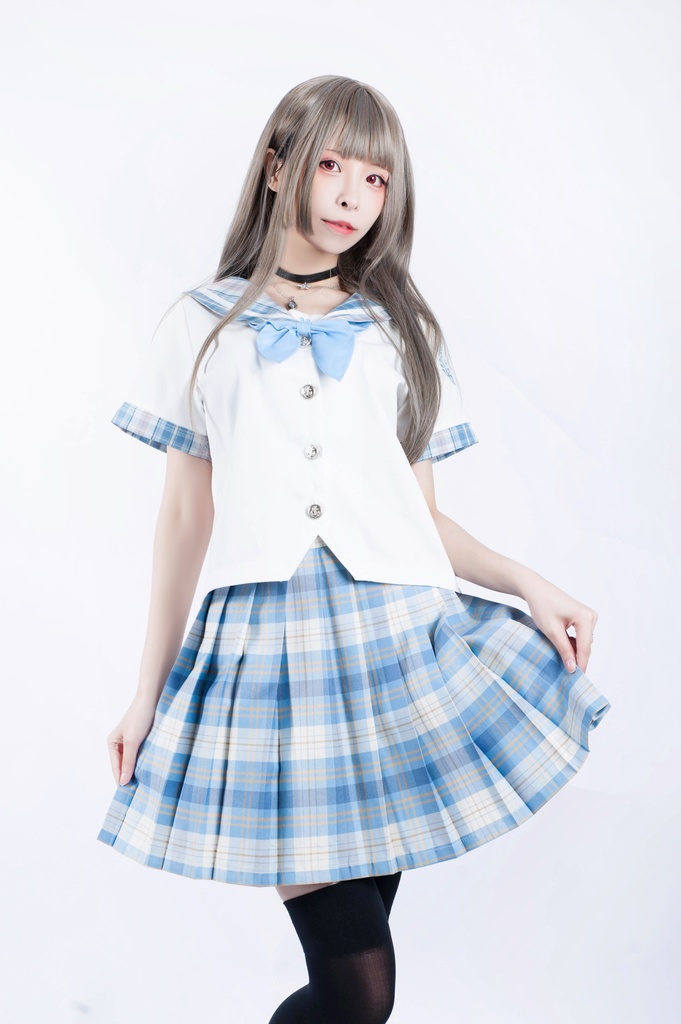 JillpunkオリジナルROCOPUNKO貴族学院王室ロイヤルボタンネックタイ付きクロップド半袖兎耳セーラー水兵服 制服COSPLAYレディースV系 姫系森系ロリータ おしゃれ可愛い萌え