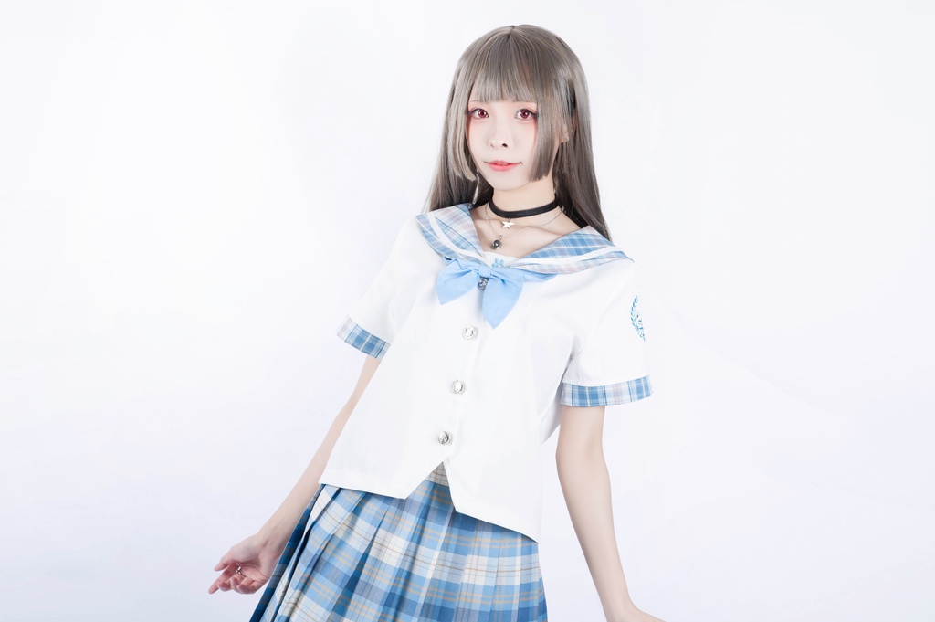 JillpunkオリジナルROCOPUNKO貴族学院王室ロイヤルボタンネックタイ付きクロップド半袖兎耳セーラー水兵服 制服COSPLAYレディースV系 姫系森系ロリータ おしゃれ可愛い萌え