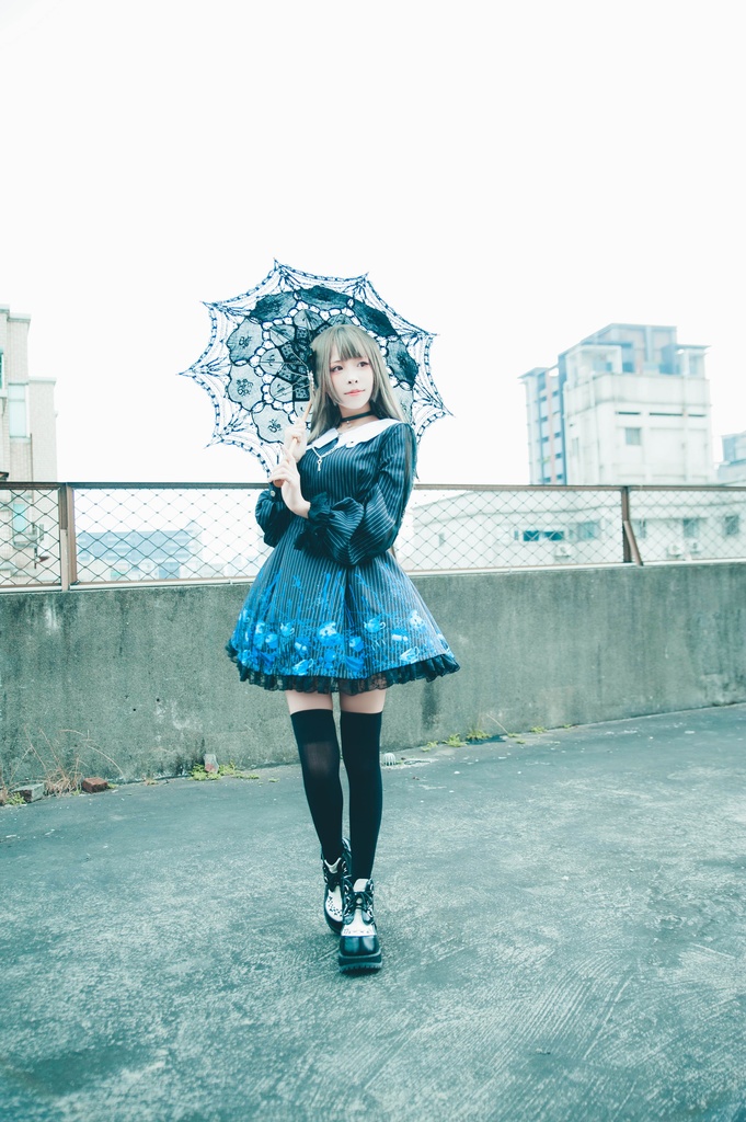 Jillpunkオリジナル二次コン 不思議のお茶会ストライプ柄ネックレス付きワンピースコウモリカラー透け長袖パーティードレス COSPLAYレディースV系 ゴシックロリータ病みカワ原宿秋葉原 おしゃれ姫系可愛い萌え