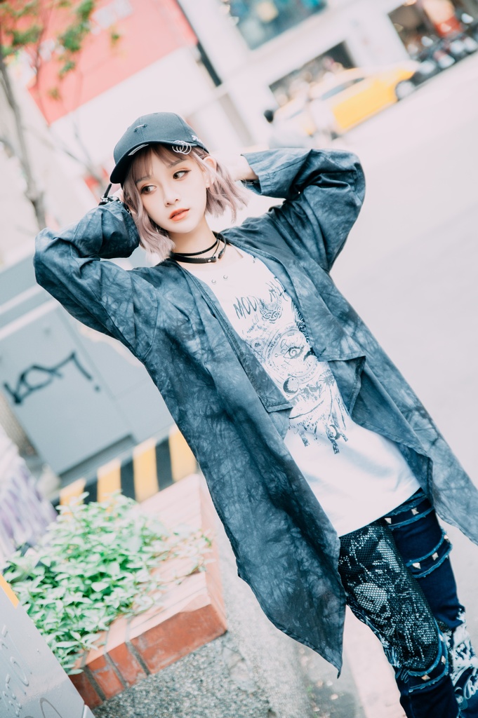 JillpunkオリジナルパンクKERA ムーンライト⋆哀歌朧な月影プリント退廃的ブリーチ重ね着風レイヤードゆったり長袖カットソーTシャツ メンズ レディーズ おしゃれ男女兼用ファッション原宿秋葉系カッコいい