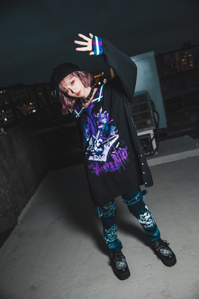 Jillpunkオリジナル二次コン 暗闇の童話セーラー長袖兎耳水兵服ネックタイベルト付きチュニックワンピース サイドスリットドレスタータンチェック柄 COSPLAYレディースV系 病みカワ原宿秋葉系 おしゃれ地雷系可愛い萌え