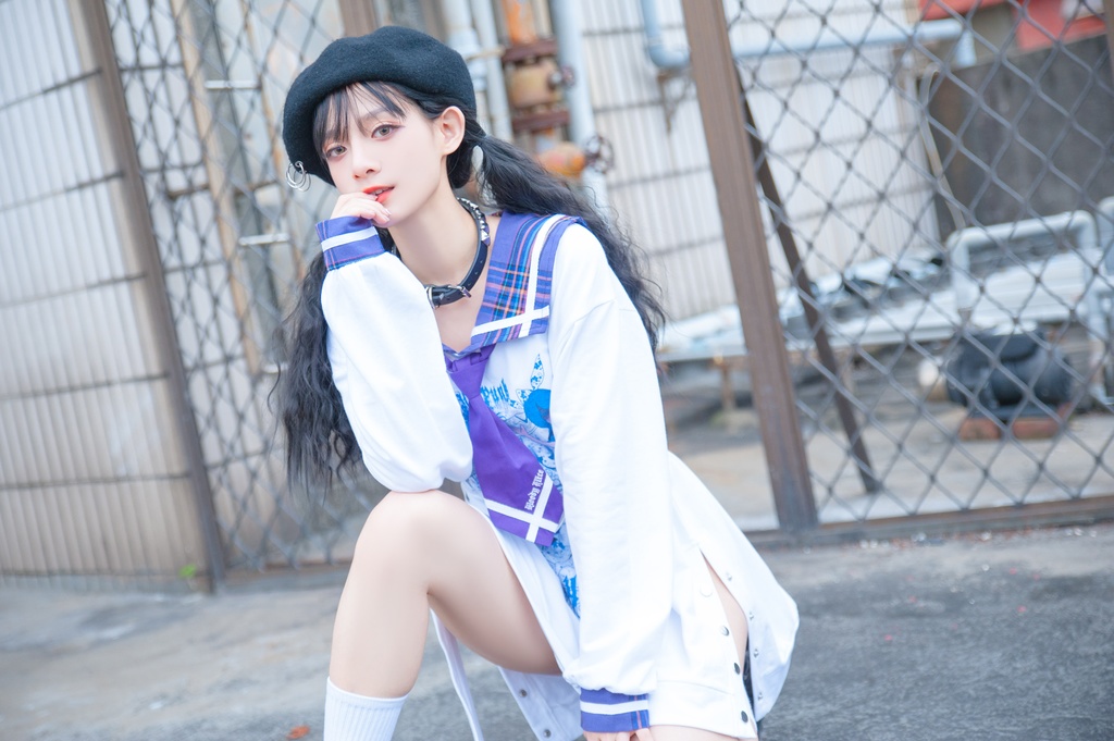 Jillpunkオリジナル二次コン 暗闇の童話セーラー長袖兎耳水兵服ネックタイベルト付きチュニックワンピース サイドスリットドレスタータンチェック柄 COSPLAYレディースV系 病みカワ原宿秋葉系 おしゃれ地雷系可愛い萌え