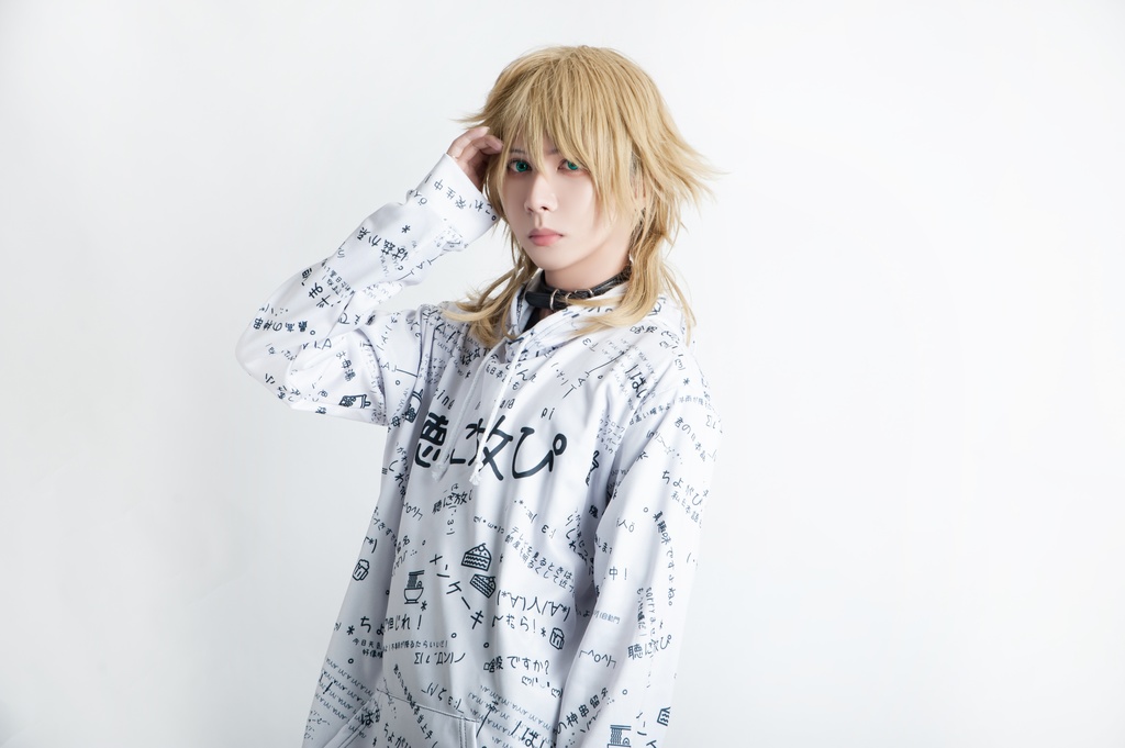 JillpunkオリジナルパンクKERA 偽日本語聴に放ぴ=冗談言うな超かわいいお宅顔文字仮名フルプリントゆったり長袖スウェットパーカーフード付き メンズ レディー V系 おしゃれ大きいサイズ男女兼用ファッション秋葉系