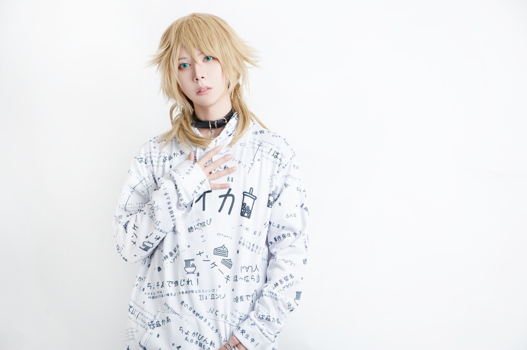 JillpunkオリジナルパンクKERA 偽日本語タピオカ珍珠奶茶超かわいいお宅顔文字仮名フルプリントゆったり長袖スウェットパーカーフード付き メンズ レディー V系 おしゃれ大きいサイズ男女兼用ファッション秋葉系