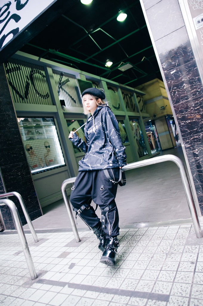 JillpunkオリジナルパンクKERA 偽日本語君の日本語本当上手超かわいいお宅顔文字仮名フルプリントゆったり長袖スウェットパーカーフード付き メンズ レディー V系 おしゃれ大きいサイズ男女兼用ファッション秋葉系