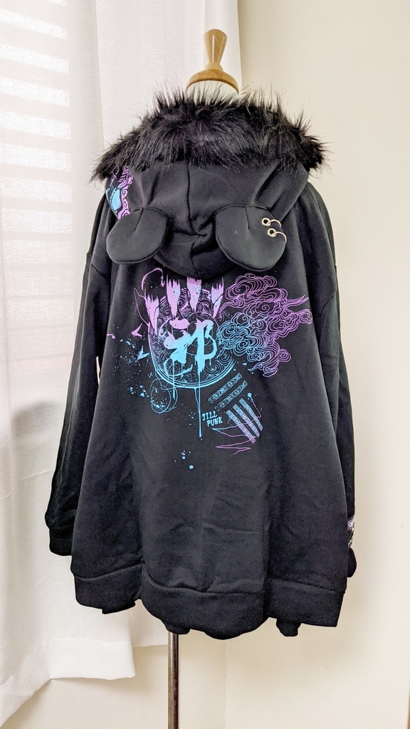Jillpunkオリジナル中華風退魔唐獅子鎮宅霊符チャイナ吉祥結びタッセル装身具長袖ゆったりフェイクファー猫耳裏起毛パーカージャケット メンズ レディー おしゃれ大きいサイズ男女兼用ファッション秋葉系カッコいい兄系