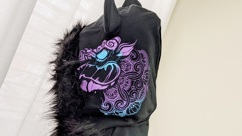 Jillpunkオリジナル中華風退魔唐獅子鎮宅霊符チャイナ吉祥結びタッセル装身具長袖ゆったりフェイクファー猫耳裏起毛パーカージャケット メンズ レディー おしゃれ大きいサイズ男女兼用ファッション秋葉系カッコいい兄系