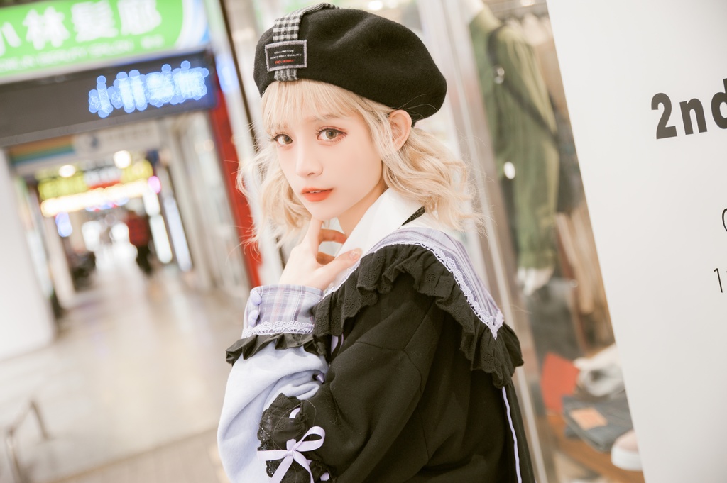 Jillpunkオリジナルアニメファンタジー風船ガムうさぎ兎耳セーラー水兵服タータン柄フリルポンポン付きゆったり長袖ジャケット レディー V系 おしゃれファッション可愛い秋葉系萌え二次コン姫系森系ロリータ