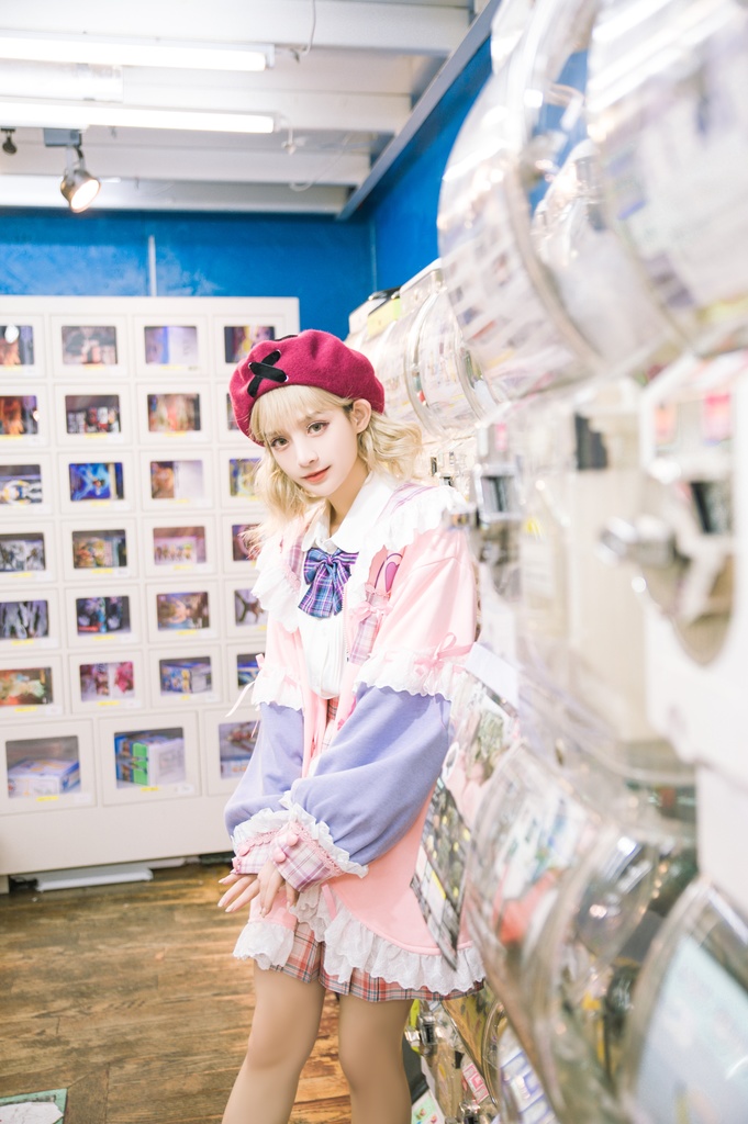 Jillpunkオリジナルアニメファンタジー風船ガムうさぎ兎耳セーラー水兵服タータン柄フリルポンポン付きゆったり長袖ジャケット レディー V系 おしゃれファッション可愛い秋葉系萌え二次コン姫系森系ロリータ