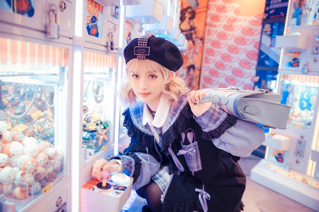 Jillpunkオリジナルアニメファンタジー風船ガムうさぎ兎耳セーラー水兵服タータン柄フリルポンポン付きゆったり長袖ジャケット レディー V系 おしゃれファッション可愛い秋葉系萌え二次コン姫系森系ロリータ