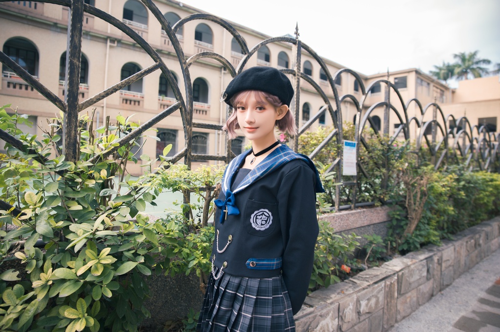 JillpunkオリジナルROCOPUNKO貴族学院ダブルブレストボタンチェーンネックタイ付きクロップドセーラー水兵服 制服COSPLAYレディースV系 姫系森系ロリータ おしゃれ可愛い萌え