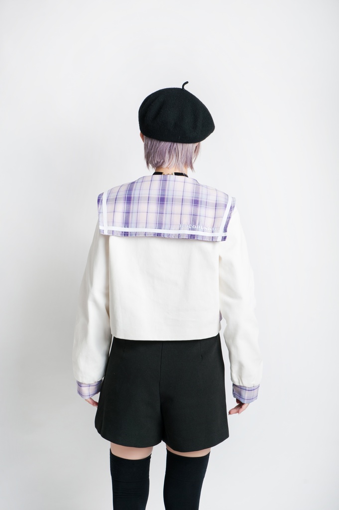 JillpunkオリジナルROCOPUNKO貴族学院ダブルブレストボタンチェーンネックタイ付きクロップドセーラー水兵服 制服COSPLAYレディースV系 姫系森系ロリータ おしゃれ可愛い萌え