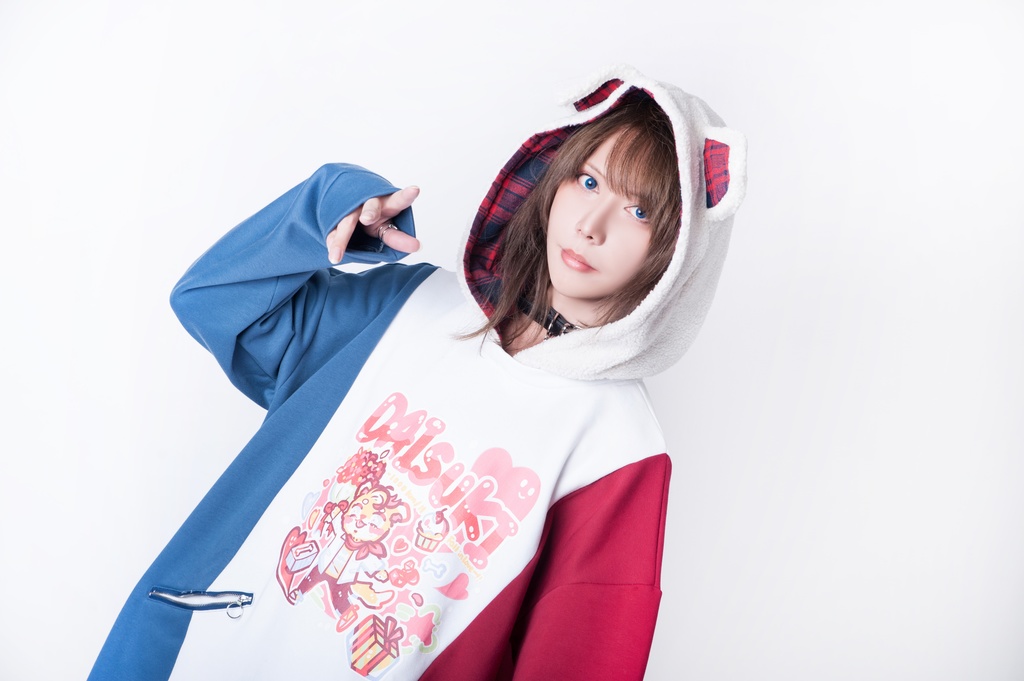 Jillpunkオリジナルお宅可愛い不良高校 独身愛玩犬イヌ耳タータン裏地裏起毛レイヤードゆったりパーカーメンズ レディー V系 おしゃれ大きいサイズ男女兼用ファッション秋葉系萌え犬系