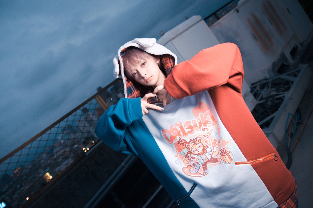 Jillpunkオリジナルお宅可愛い不良高校 独身愛玩犬イヌ耳タータン裏地裏起毛レイヤードゆったりパーカーメンズ レディー V系 おしゃれ大きいサイズ男女兼用ファッション秋葉系萌え犬系