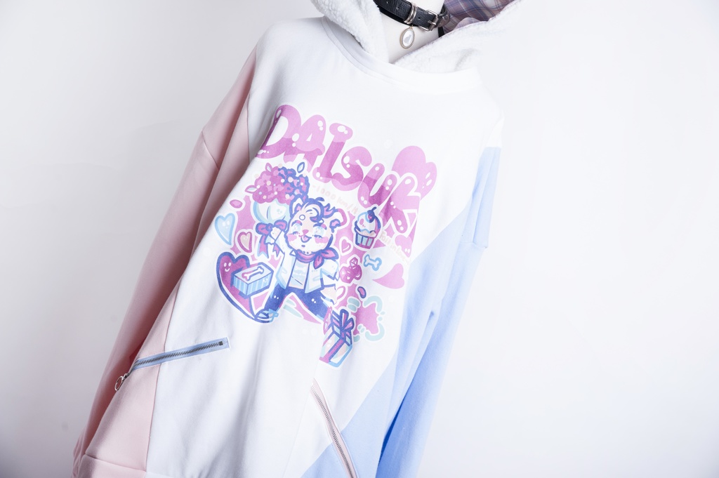 Jillpunkオリジナルお宅可愛い不良高校 独身愛玩犬イヌ耳タータン裏地裏起毛レイヤードゆったりパーカーメンズ レディー V系 おしゃれ大きいサイズ男女兼用ファッション秋葉系萌え犬系