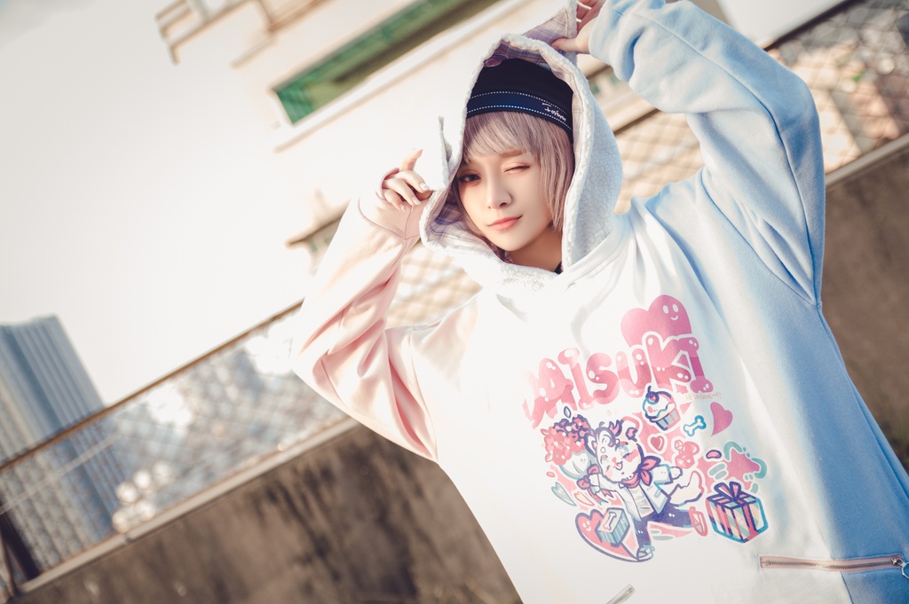 Jillpunkオリジナルお宅可愛い不良高校 独身愛玩犬イヌ耳タータン裏地裏起毛レイヤードゆったりパーカーメンズ レディー V系 おしゃれ大きいサイズ男女兼用ファッション秋葉系萌え犬系