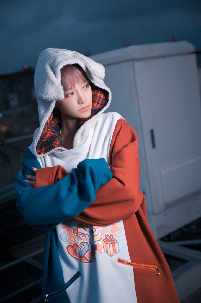 Jillpunkオリジナルお宅可愛い不良高校 独身愛玩犬イヌ耳タータン裏地裏起毛レイヤードゆったりパーカーメンズ レディー V系 おしゃれ大きいサイズ男女兼用ファッション秋葉系萌え犬系