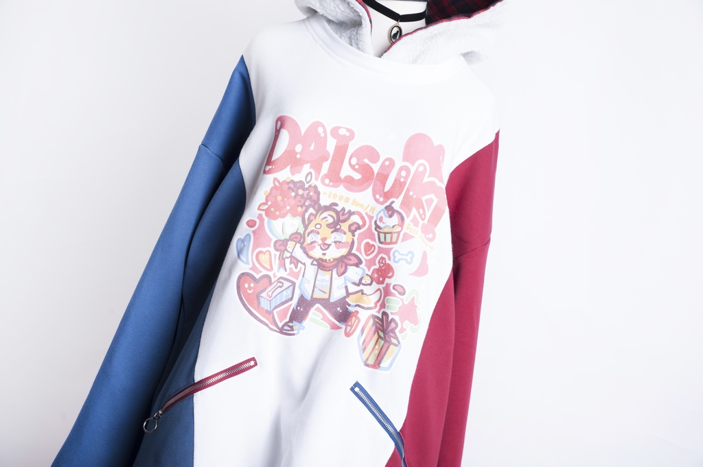 Jillpunkオリジナルお宅可愛い不良高校 独身愛玩犬イヌ耳タータン裏地裏起毛レイヤードゆったりパーカーメンズ レディー V系 おしゃれ大きいサイズ男女兼用ファッション秋葉系萌え犬系