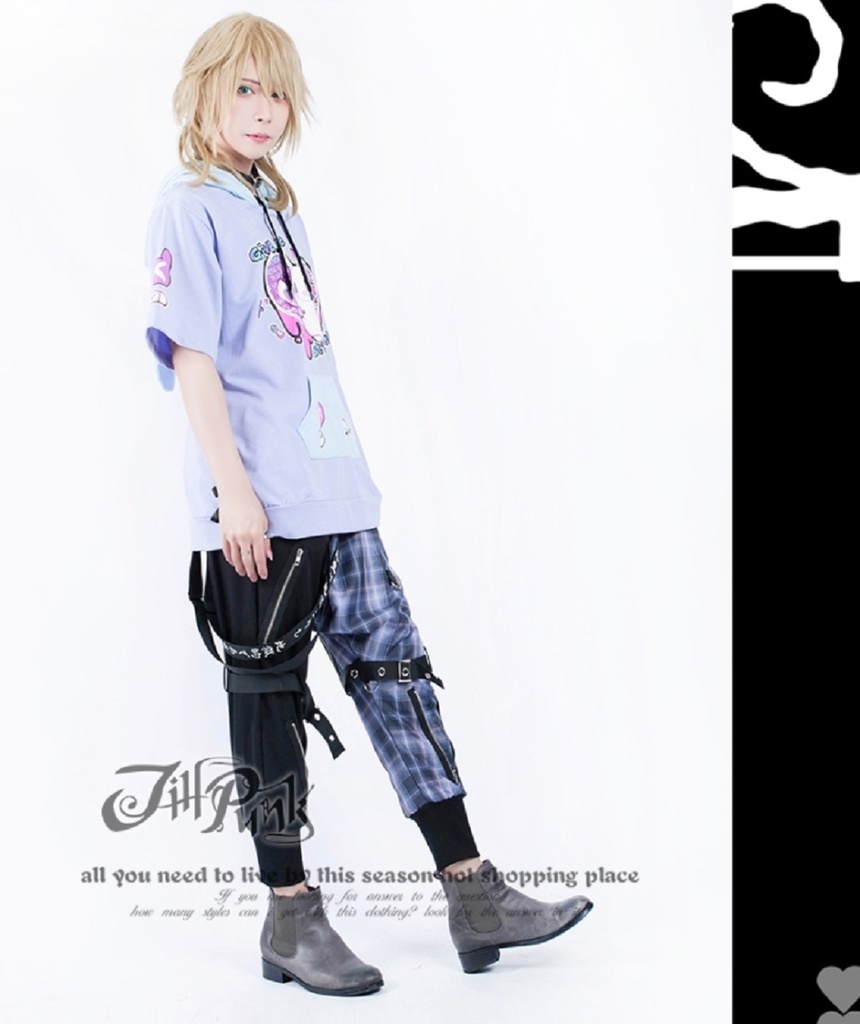 JillpunkオリジナルKERA 芥川龍之介見て地獄漢字書道ゆったりサルエル サスペンダー付きハーレムパンツズボン ファッションおしゃれパンクメンズ レディースV系秋葉系