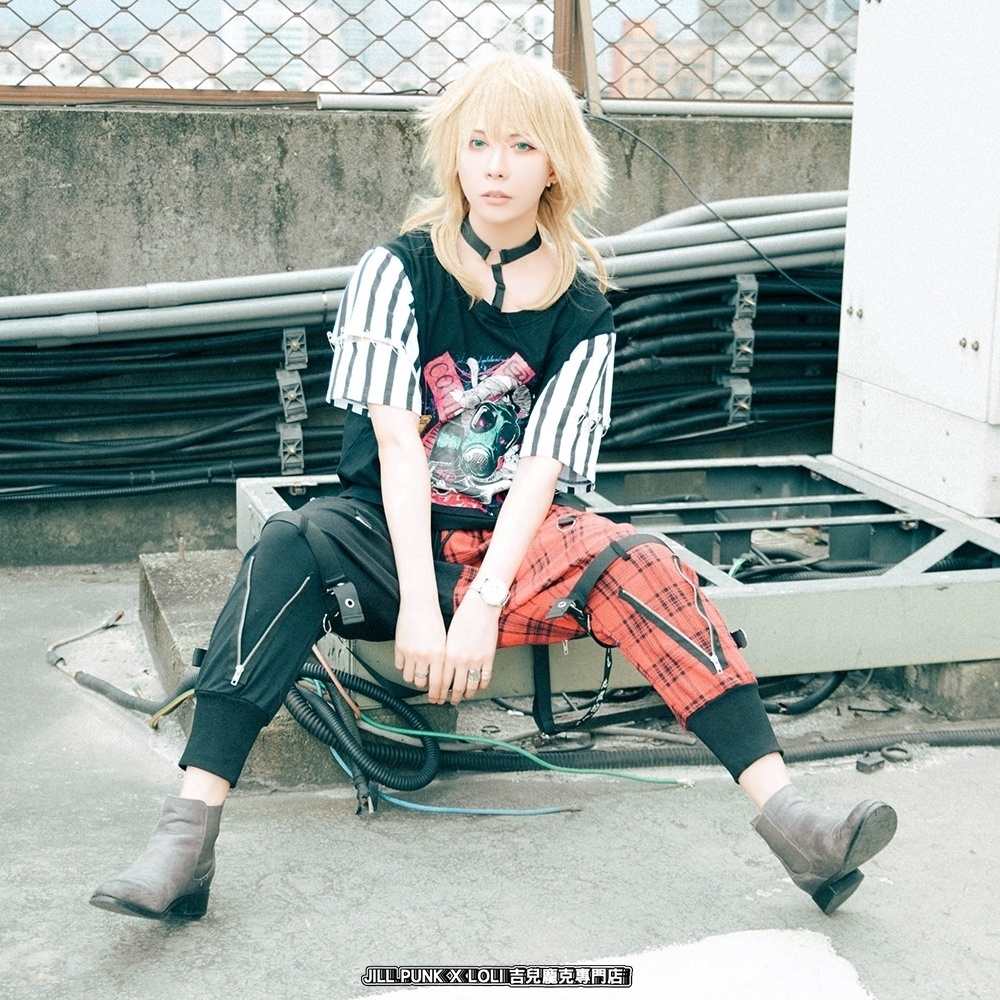 JillpunkオリジナルKERA 芥川龍之介見て地獄漢字書道ゆったりサルエル サスペンダー付きハーレムパンツズボン ファッションおしゃれパンクメンズ レディースV系秋葉系