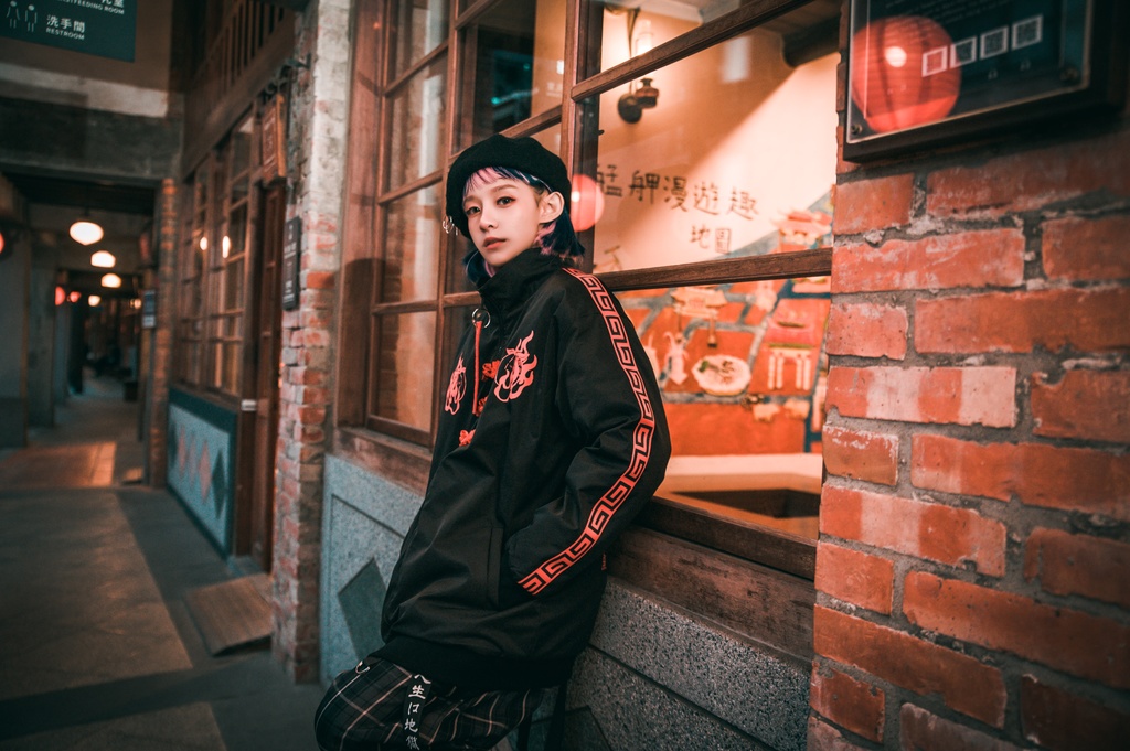 Jillpunkオリジナル原宿秋葉地雷系アニメKUUAコラボ 好好睡チャイナ漢字中華風ゆったりキルティング裏地タートルネックウィンドウブレーカージャケット メンズ レディー V系 おしゃれ大きいサイズ男女兼用ファッションカッコいい