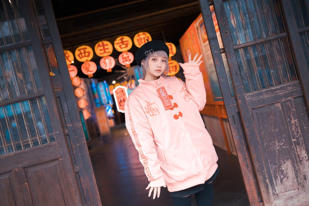 Jillpunkオリジナル原宿秋葉地雷系アニメKUUAコラボ 好好睡チャイナ漢字中華風ゆったりキルティング裏地タートルネックウィンドウブレーカージャケット メンズ レディー V系 おしゃれ大きいサイズ男女兼用ファッションカッコいい