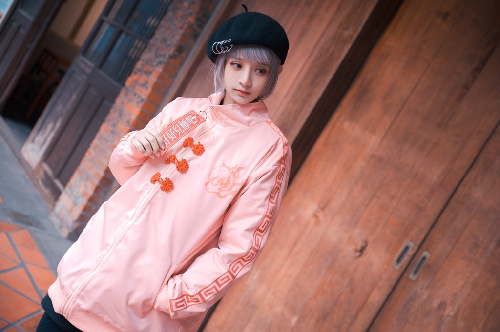 Jillpunkオリジナル原宿秋葉地雷系アニメKUUAコラボ 好好睡チャイナ漢字中華風ゆったりキルティング裏地タートルネックウィンドウブレーカージャケット メンズ レディー V系 おしゃれ大きいサイズ男女兼用ファッションカッコいい