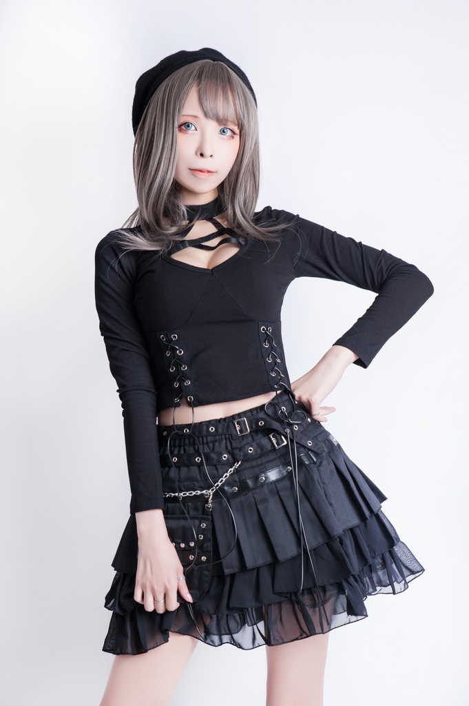 Jillpunkオリジナルパンクロック地雷少女 タータン柄ウエストバッグ付き上品プリーツラップミニスカート⋆レッグウォーマーセット レディーおしゃれファッションアヴリル系カッコいい