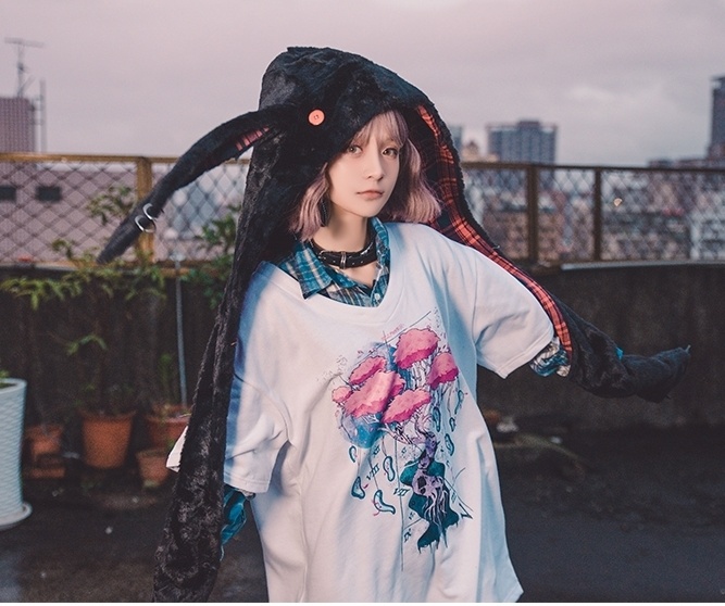 Jillpunkオリジナル二次コン 吸血の桜アームカバー付きスクールシャツセーラー半袖水兵服ワンピースドレスストライプ柄 COSPLAYレディースV系 姫系原宿秋葉系 おしゃれ地雷系可愛い萌え