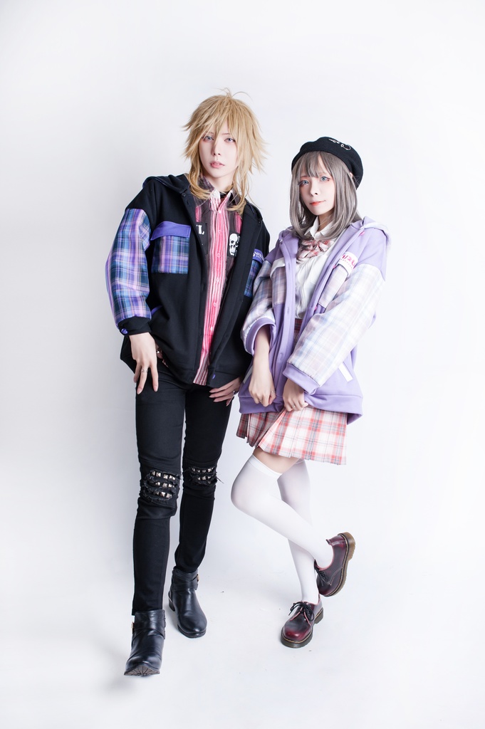 Jillpunkオリジナル二次コン可愛い不良高校応援団長羊ハートボタンフード付きスタジアムジャンパータータン柄裏起毛パーカージャケットロリータ Lolita森ガール レディーおしゃれファッション秋葉系萌え