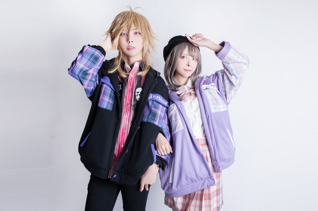 Jillpunkオリジナル二次コン可愛い不良高校応援団長羊ハートボタンフード付きスタジアムジャンパータータン柄裏起毛パーカージャケットロリータ Lolita森ガール レディーおしゃれファッション秋葉系萌え