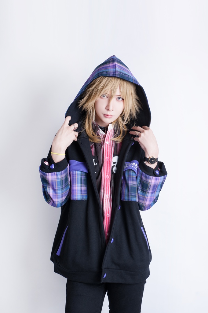 Jillpunkオリジナル二次コン可愛い不良高校応援団長羊ハートボタンフード付きスタジアムジャンパータータン柄裏起毛パーカージャケットロリータ Lolita森ガール レディーおしゃれファッション秋葉系萌え