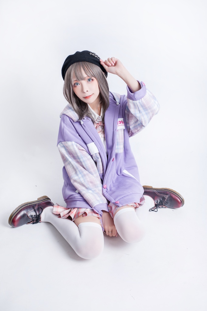 Jillpunkオリジナル二次コン可愛い不良高校応援団長羊ハートボタンフード付きスタジアムジャンパータータン柄裏起毛パーカージャケットロリータ Lolita森ガール レディーおしゃれファッション秋葉系萌え