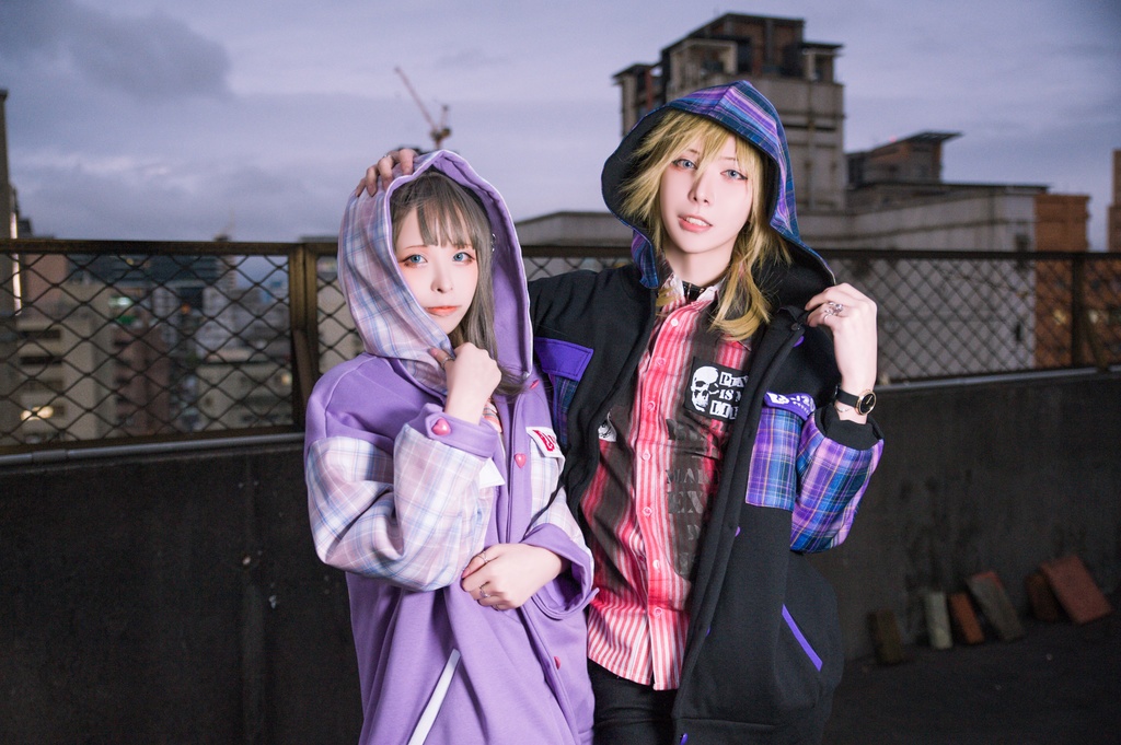 Jillpunkオリジナル二次コン可愛い不良高校応援団長羊ハートボタンフード付きスタジアムジャンパータータン柄裏起毛パーカージャケットロリータ Lolita森ガール レディーおしゃれファッション秋葉系萌え