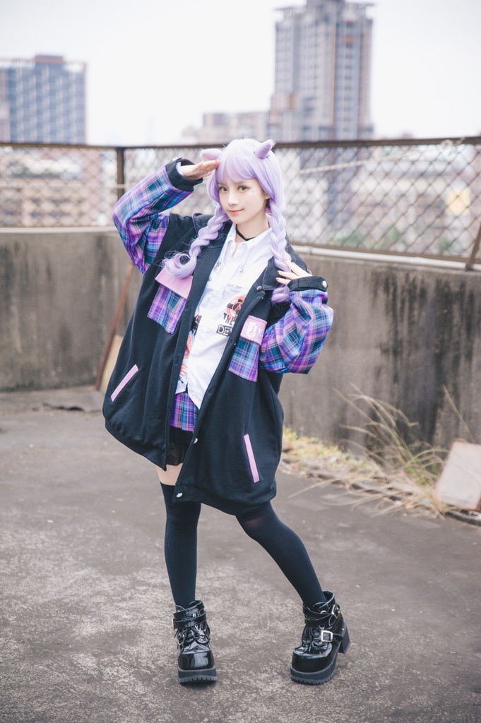 Jillpunkオリジナル二次コン可愛い不良高校応援団長羊ハートボタンフード付きスタジアムジャンパータータン柄裏起毛パーカージャケットロリータ Lolita森ガール レディーおしゃれファッション秋葉系萌え