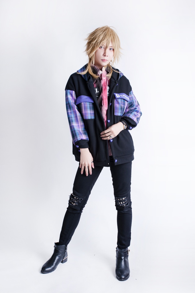 Jillpunkオリジナル二次コン可愛い不良高校応援団長羊ハートボタンフード付きスタジアムジャンパータータン柄裏起毛パーカージャケットロリータ Lolita森ガール レディーおしゃれファッション秋葉系萌え