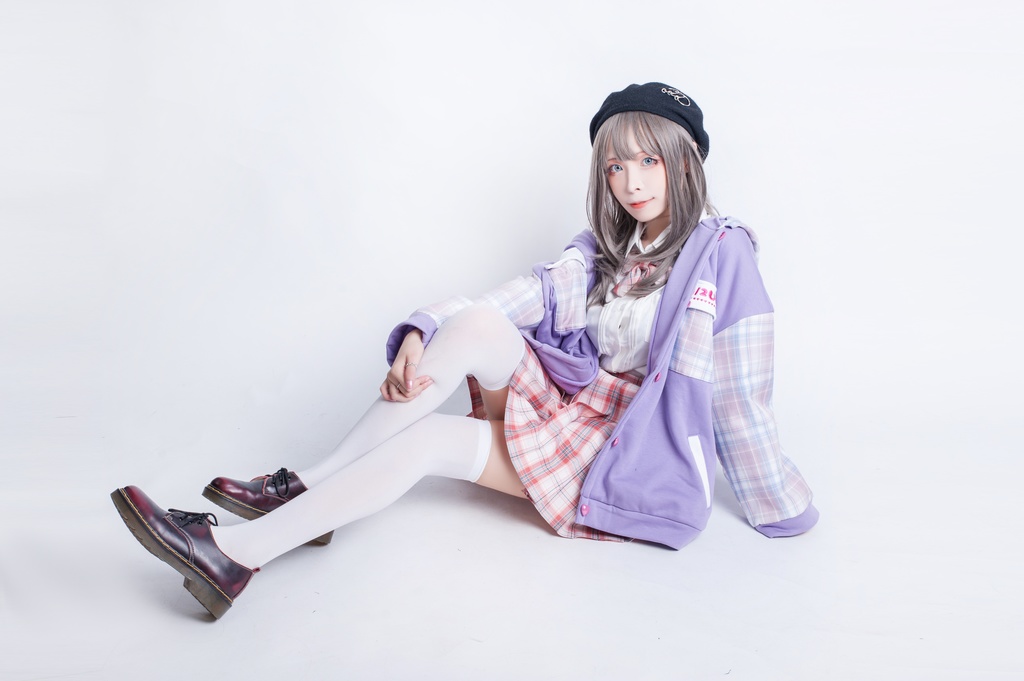 Jillpunkオリジナル二次コン可愛い不良高校応援団長羊ハートボタンフード付きスタジアムジャンパータータン柄裏起毛パーカージャケットロリータ Lolita森ガール レディーおしゃれファッション秋葉系萌え