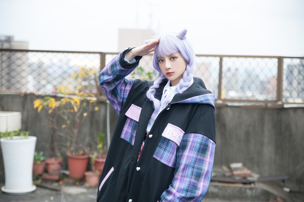 Jillpunkオリジナル二次コン可愛い不良高校応援団長羊ハートボタンフード付きスタジアムジャンパータータン柄裏起毛パーカージャケットロリータ Lolita森ガール レディーおしゃれファッション秋葉系萌え