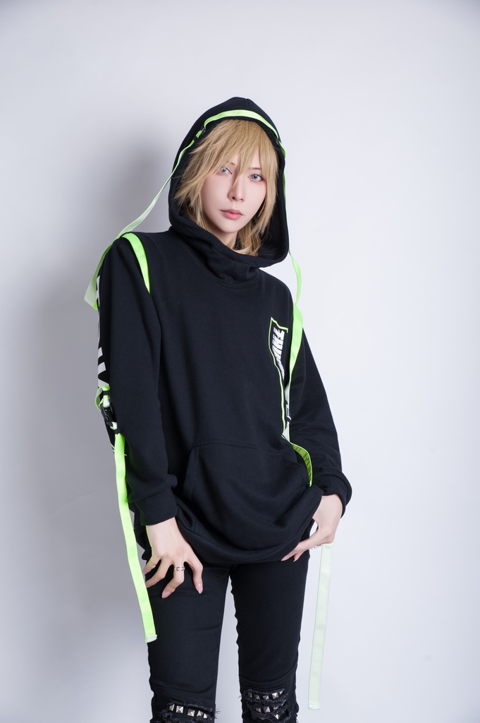 Jillpunkオリジナル 86+コラボ雷神鳴神太鼓モチーフ稲妻チャームアクセサリー蛍光テープゆったりパーカー フード付きトレーナー メンズ レディー V系 おしゃれ大きいサイズ男女兼用ファッション秋葉系カッコいい