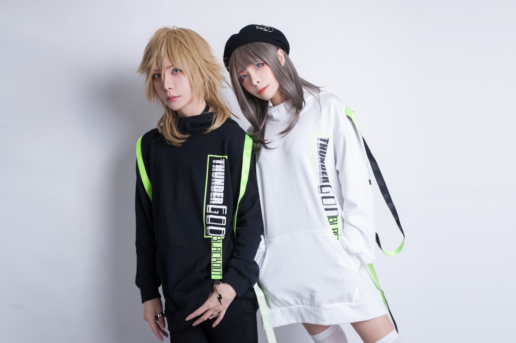 Jillpunkオリジナル 86+コラボ雷神鳴神太鼓モチーフ稲妻チャームアクセサリー蛍光テープゆったりパーカー フード付きトレーナー メンズ レディー V系 おしゃれ大きいサイズ男女兼用ファッション秋葉系カッコいい