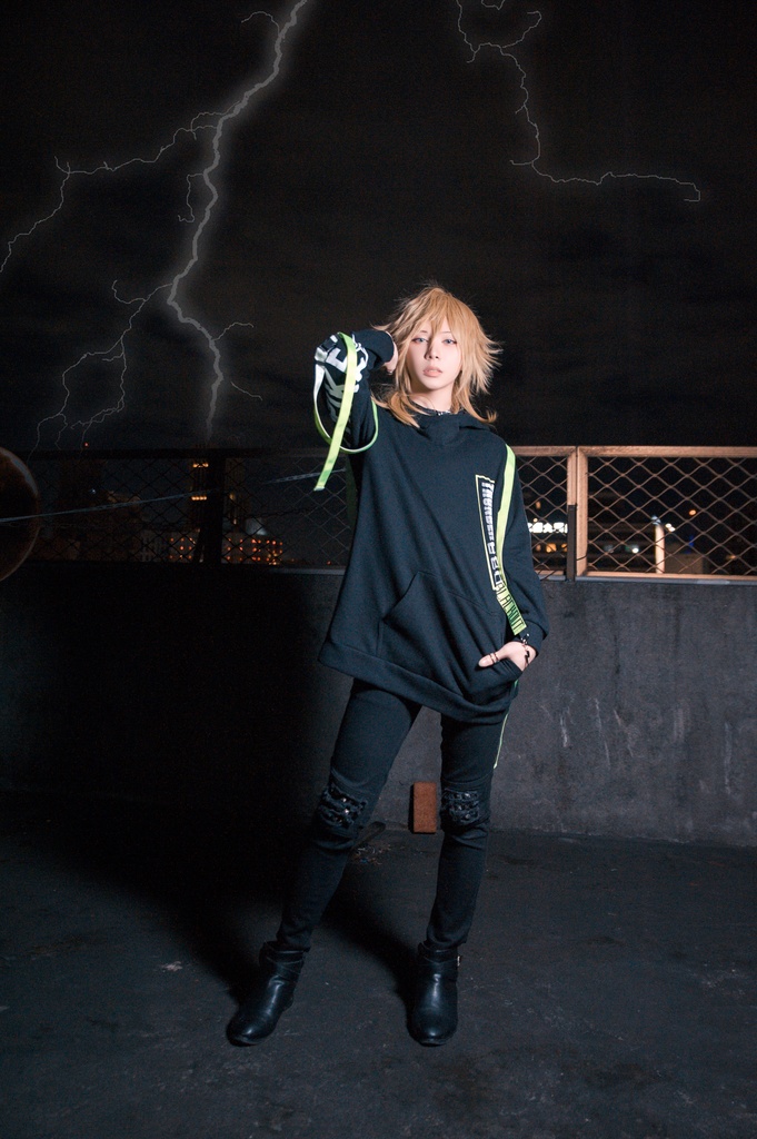 Jillpunkオリジナル 86+コラボ雷神鳴神太鼓モチーフ稲妻チャームアクセサリー蛍光テープゆったりパーカー フード付きトレーナー メンズ レディー V系 おしゃれ大きいサイズ男女兼用ファッション秋葉系カッコいい