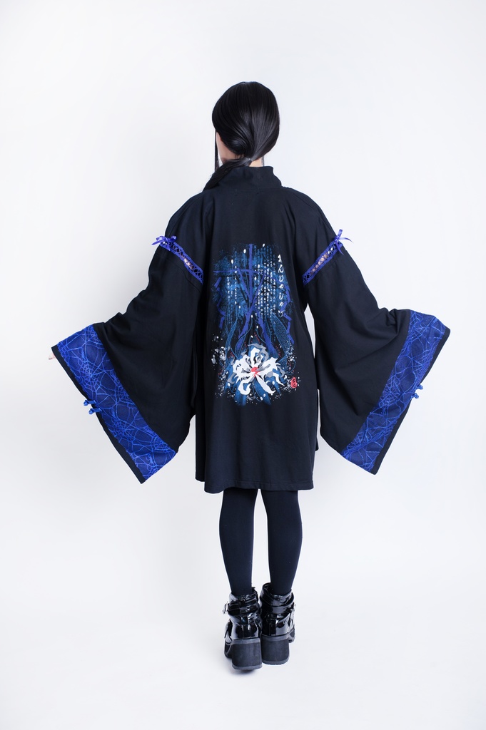 JillpunkオリジナルKERAアニメファンタジー 曼珠沙華彼岸花大正浪漫クモ網レース現代羽織和装ジャケットブレザー メンズ レディー V系カッコいい おしゃれ大きいサイズ男女兼用ファッション秋葉系