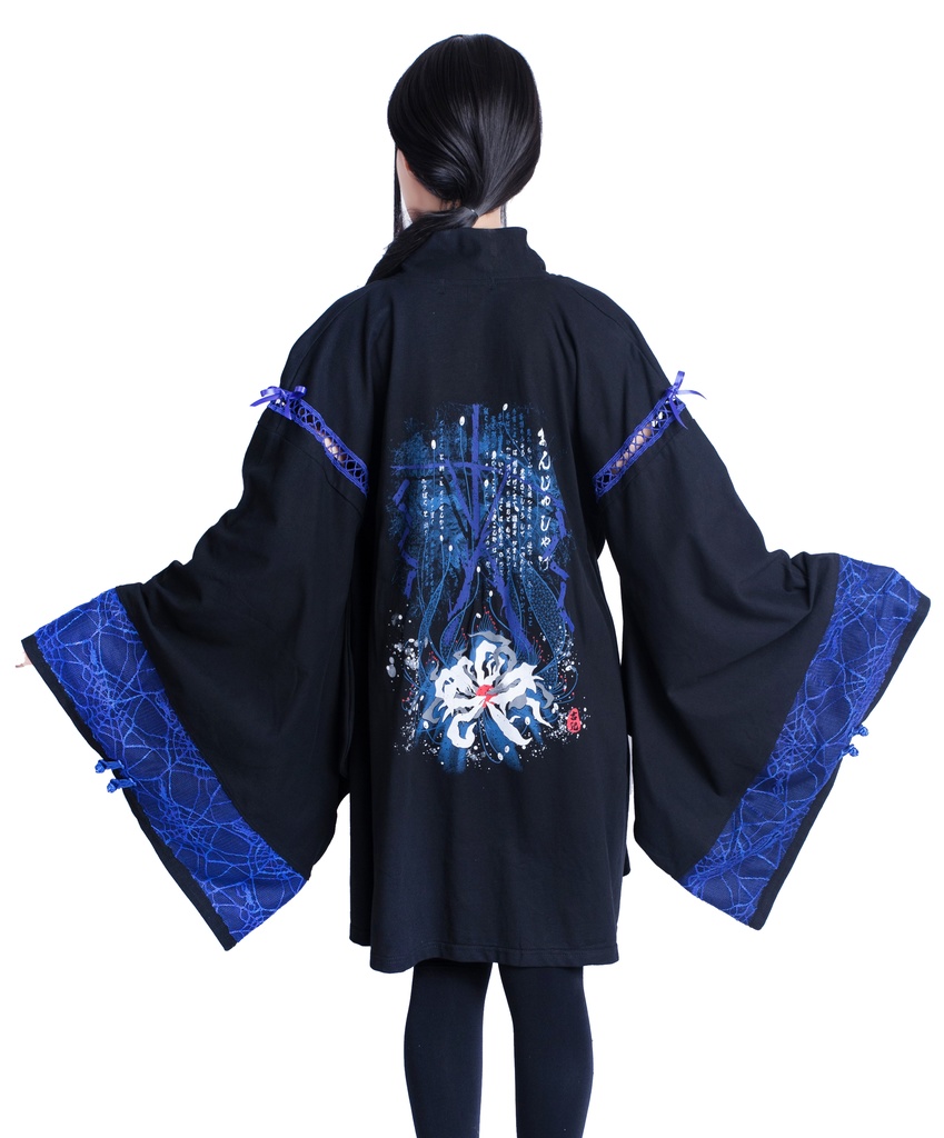 JillpunkオリジナルKERAアニメファンタジー 曼珠沙華彼岸花大正浪漫クモ網レース現代羽織和装ジャケットブレザー メンズ レディー V系カッコいい おしゃれ大きいサイズ男女兼用ファッション秋葉系